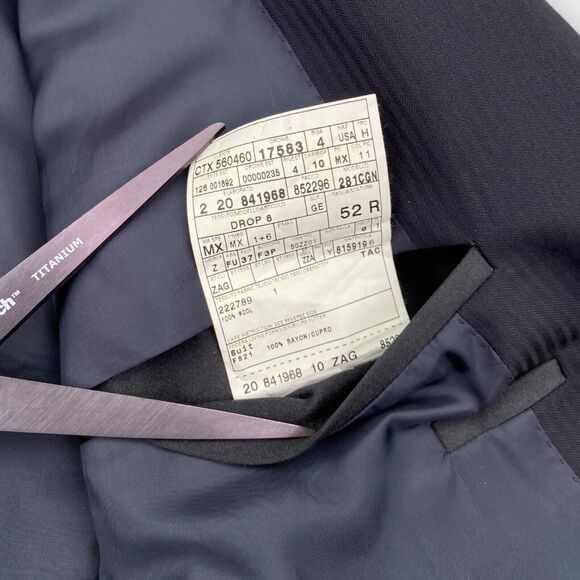 $1107 Z Zegna Blazer Mens 42R Drop 8 Slim Fit Wool 3 Button Jacket Micro Striped - Picture 8 of 15